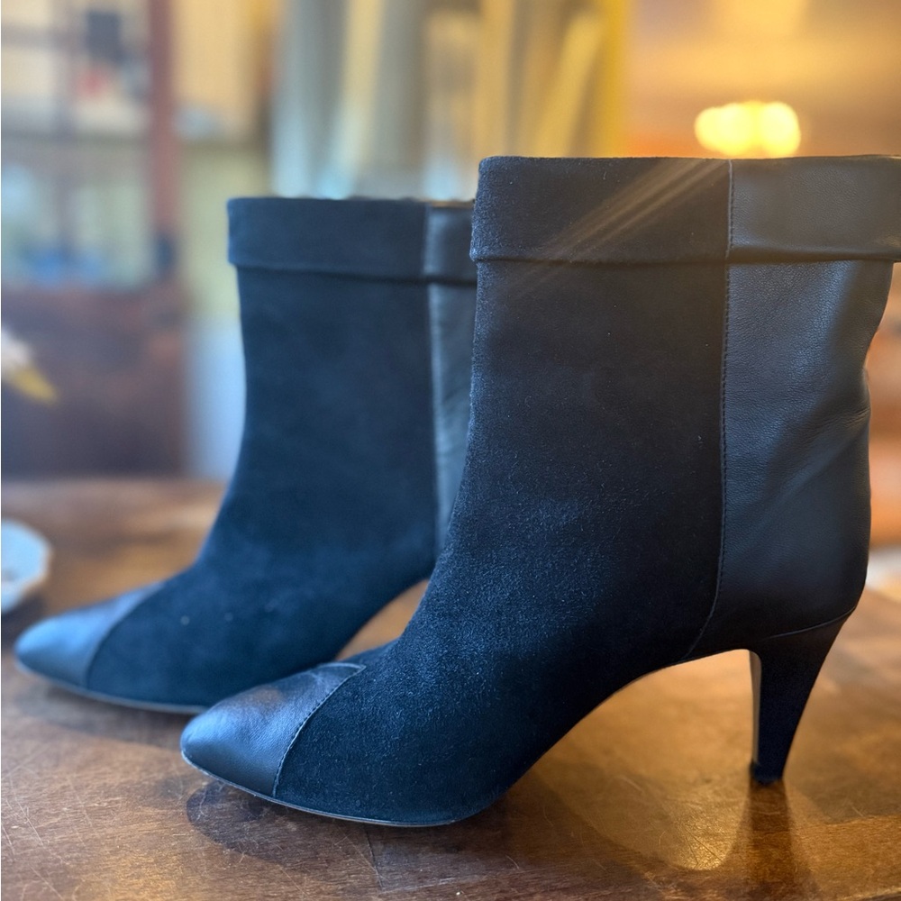 Isabel Marant Dael Leather and Suede Black Boots Sz 7 - run small for 38 - Picture 6 of 11